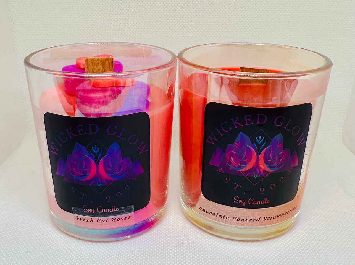 5oz Iridescent Glass Soy Woodwick Candle