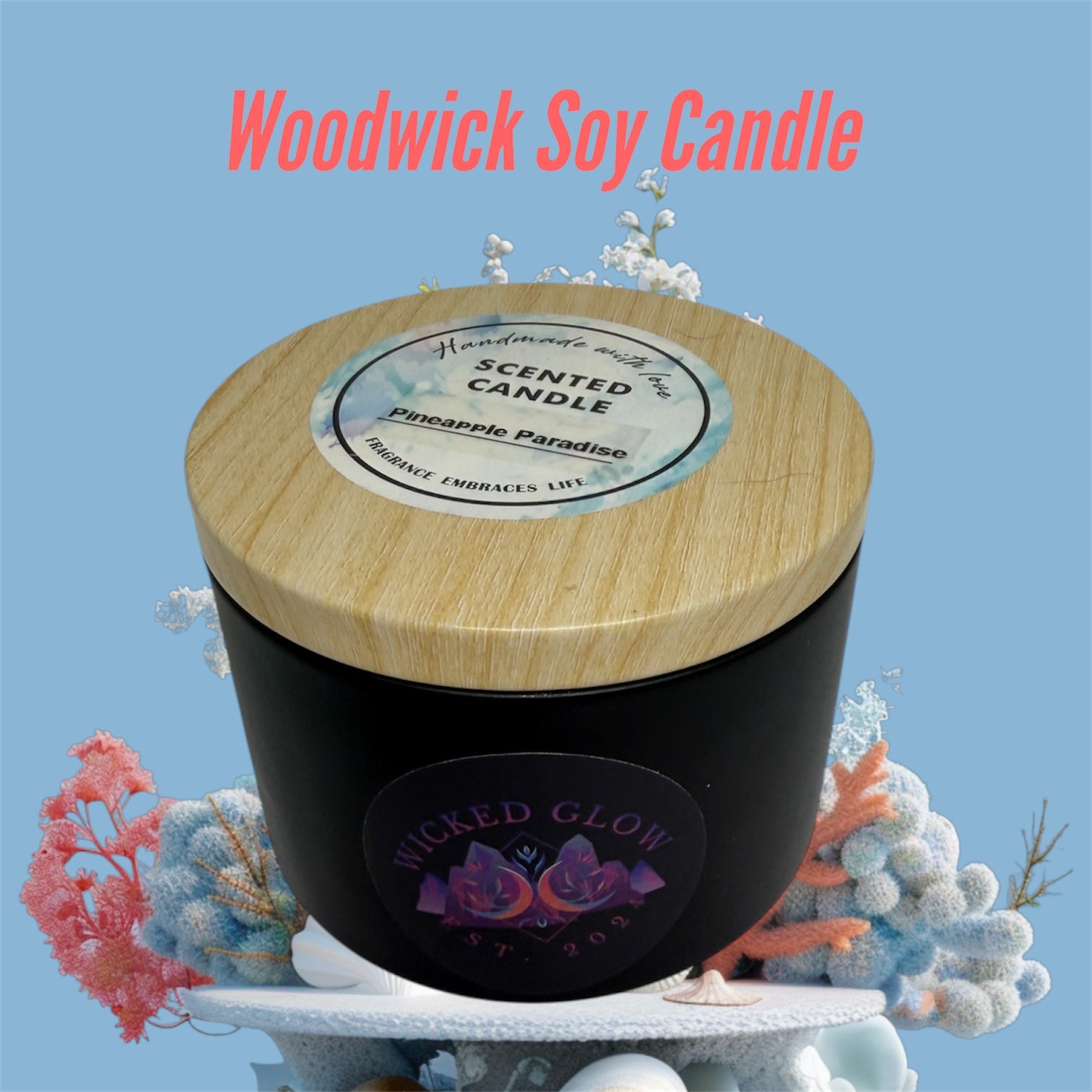 6oz Soy Woodwick Candle Bamboo Top