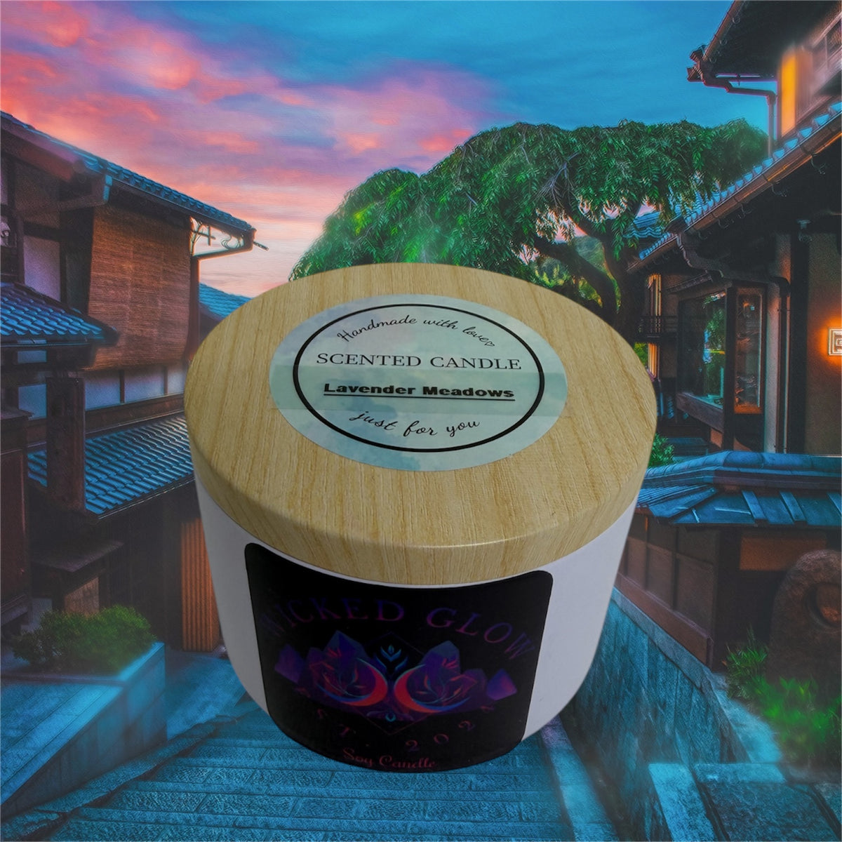 6oz Soy Woodwick Candle Bamboo Top