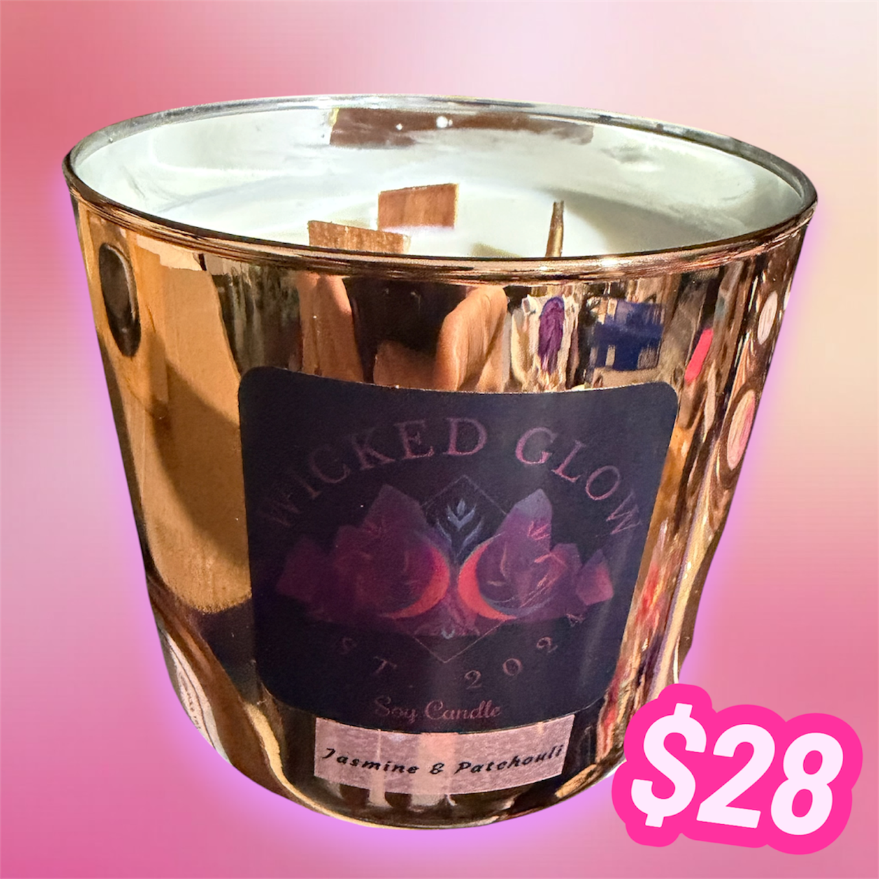 15oz Glass Soy Woodwick Candle